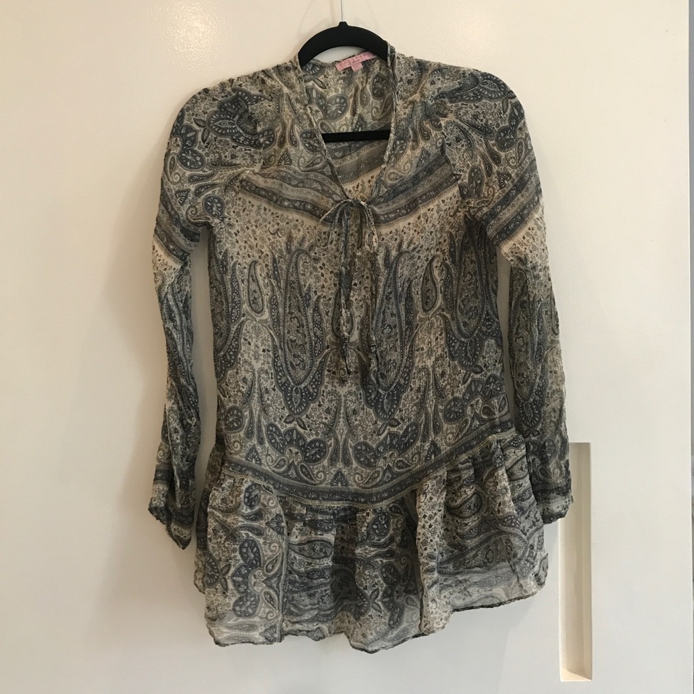 Calypso silk patterned top